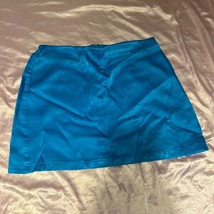 Lulus mini teal-blue satin mini skirt - size m